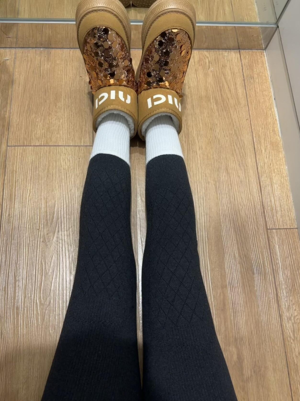 Дамски дебели леггинси от вълна и кашмир със флис подплата, 3/4 дължина, тесен силует, топли