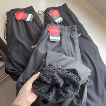 Ανδρικά παντελόνια με ίσιο κόψιμο, ελαστική μέση, αδιάβροχα, αντιανεμικά, φλις επένδυση