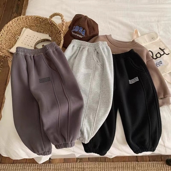 Dječje hlače za dječake s flis podstavom, zimske, 95% pamuka, elastični pojas, uzrast 3–8 godina