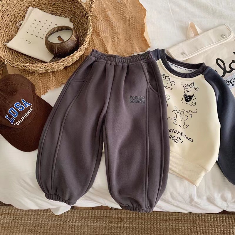 Dječje hlače za dječake s flis podstavom, zimske, 95% pamuka, elastični pojas, uzrast 3–8 godina