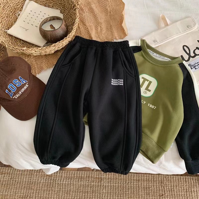 Dječje hlače za dječake s flis podstavom, zimske, 95% pamuka, elastični pojas, uzrast 3–8 godina