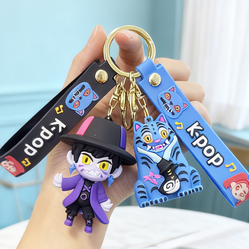 Gardenia silikonski privjesak za ključeve – karikaturalni stil, dar za blagdane (Božić)