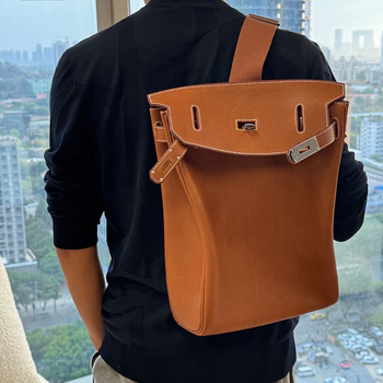 Gu shiya Τσάντα crossbody από πρώτη στρώση βοοειδούς δέρματος, κάθετα τετράγωνη μορφή, κλείσιμο με λουκέτο, μια ιμάντας, unisex, για αναψυχή και ταξίδια, φθινόπωρο 2025