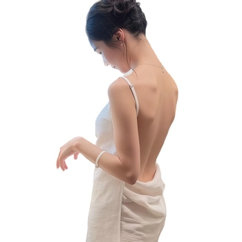 Moterų chalatas voniai — 100% medvilnės gazas audinys, vasara, lengvas, 145 g