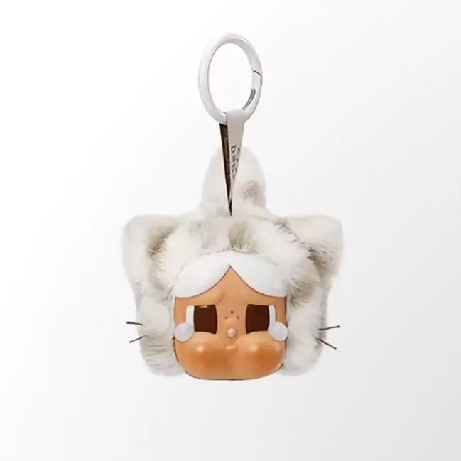 Κλειδοθήκη με βινυλικό πρόσωπο, σειρά Leopard Cat, γλυκό μαλακό κρεμαστό για αυτοκίνητα και τσάντες