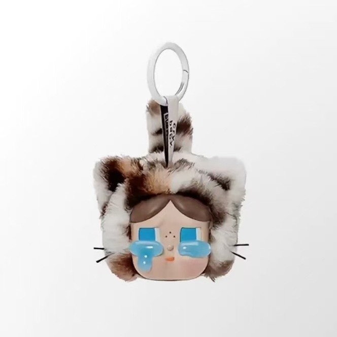 Κλειδοθήκη με βινυλικό πρόσωπο, σειρά Leopard Cat, γλυκό μαλακό κρεμαστό για αυτοκίνητα και τσάντες