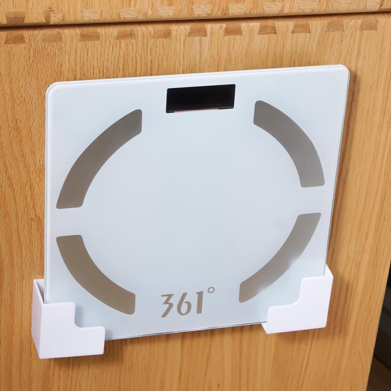 Suport montat pe perete pentru cântar digital – fără găuri, spațiu de depozitare pentru cântare corporale universale