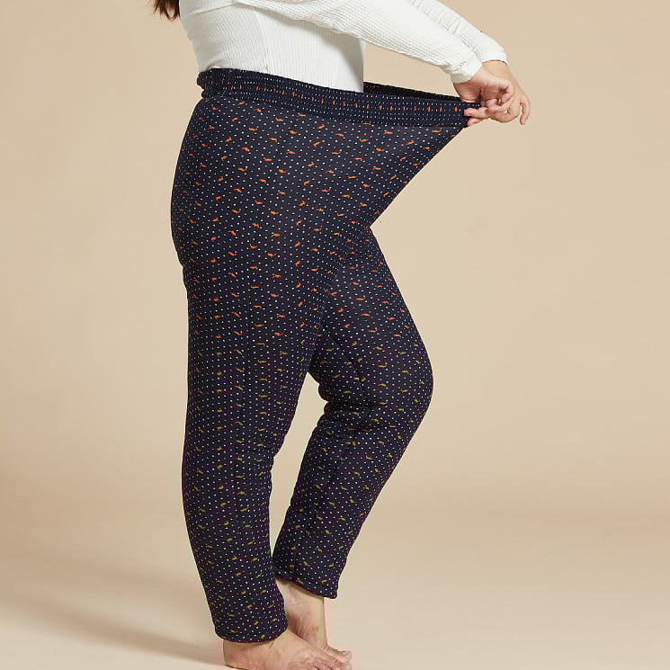 Žieminės šiltos papildomai pildytos medvilninės kelnės, aukštas liemuo, chenille audinys su elastanu, užpildas 70–80%