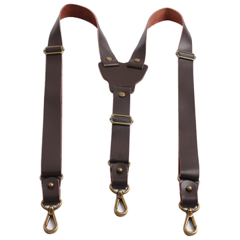 Kožne muške naramenice s križnim dizajnom, 3 stražnja klipsa, podesiva duljina, dvostruki sloj kože