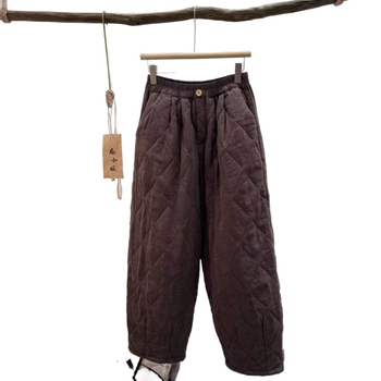 Moteriškos kanapių kelnės, Korejos stiliaus, siūtas matl, elastinė juosta, ilgis 9/10