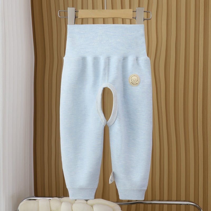 Medvilninės vaikiškos kelnės su atvira tarpviete ir aukštu liemeniu, 95% medvilnė, 1–3 metų, pavasaris ir ruduo