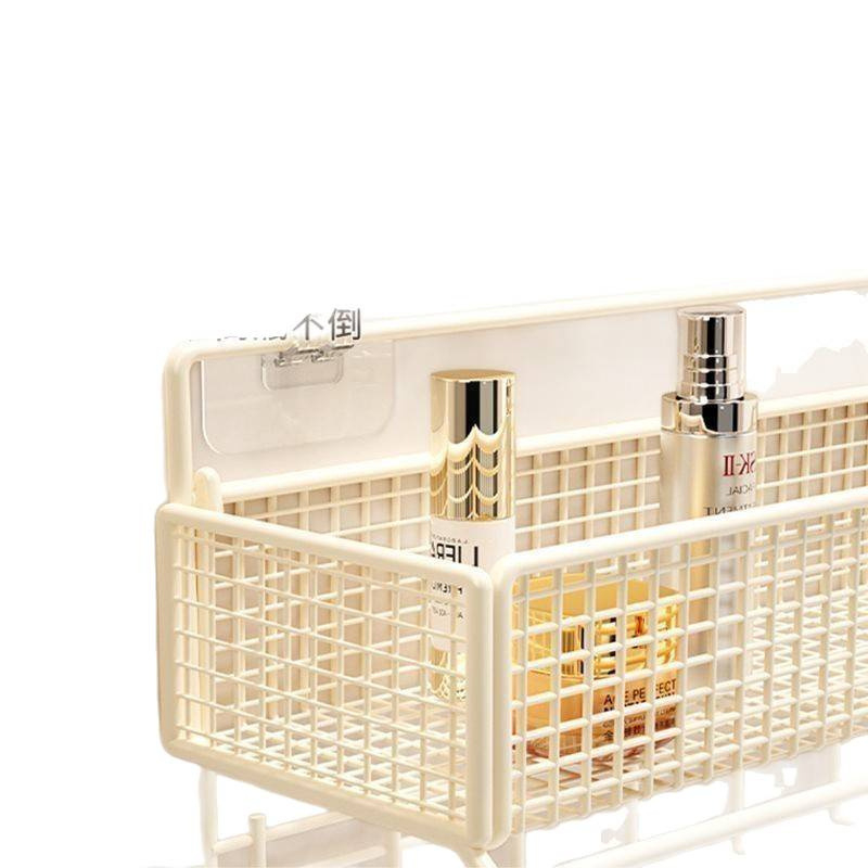 Željezni zidni ormar za kupaonicu, nordičkog stila, 6 etaža, držač za sušilo za kosu, bez bušenja