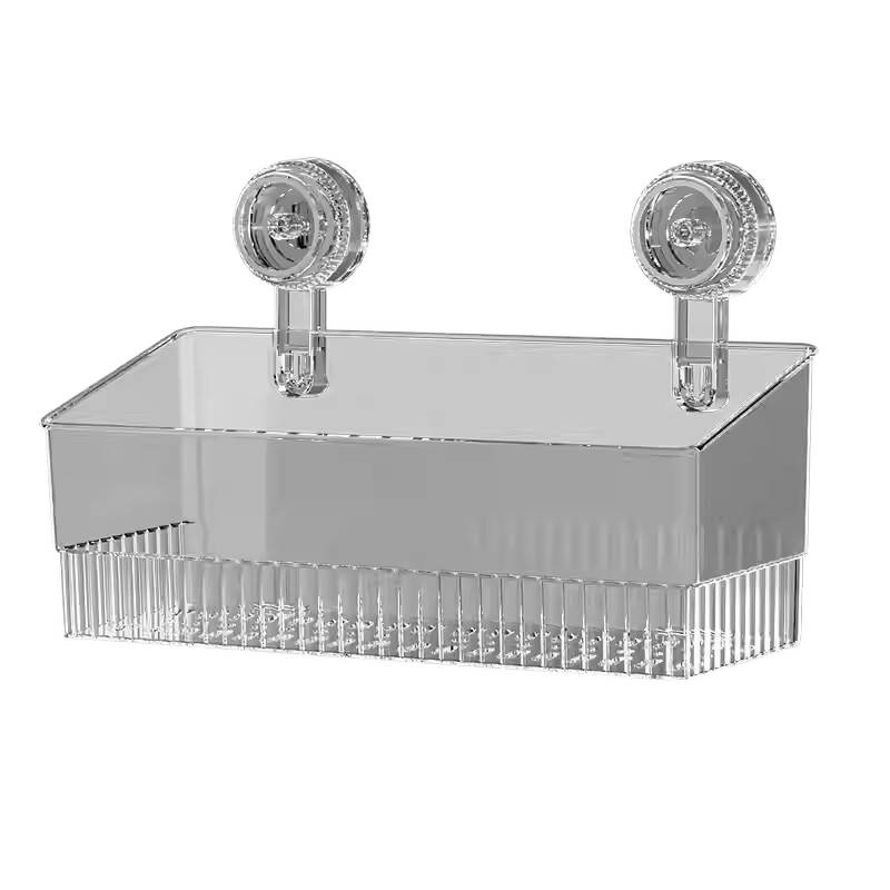 Držač za skladištenje sa suction cup-om, zidni, PET+PC, 1 etaža, kapaciteta 50 kutija