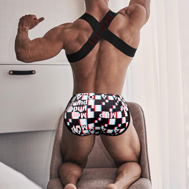 Bandă de piept bondage pentru bărbați, cu decor muscular elastic (Material: cauciuc-nylon; Elasticitate: puternică; Lungime: ne reglabilă; Brand: PUMP; Personalizare disponibilă)