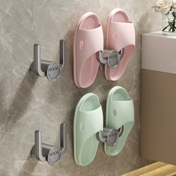 Zidna plastična polica za papuče u kupaonici, 1 sloj, skladištenje i sušenje, modernog jednostavnog stila