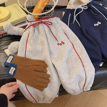 Colanți pentru copii în stil coreean, căptuțiți cu fleece, țesătură Huamian, 60% bumbac, model desen animat, talie medie cu elastic, pentru iarnă