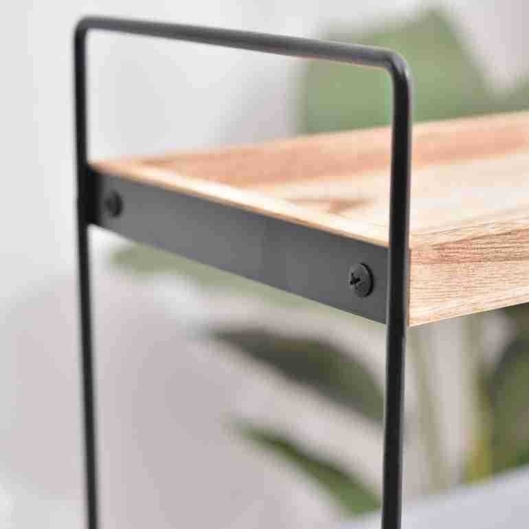 Dvoslojni stolni nosač za pohranu od željeza i paulownije, moderni minimalistički stil, višestruka upotreba