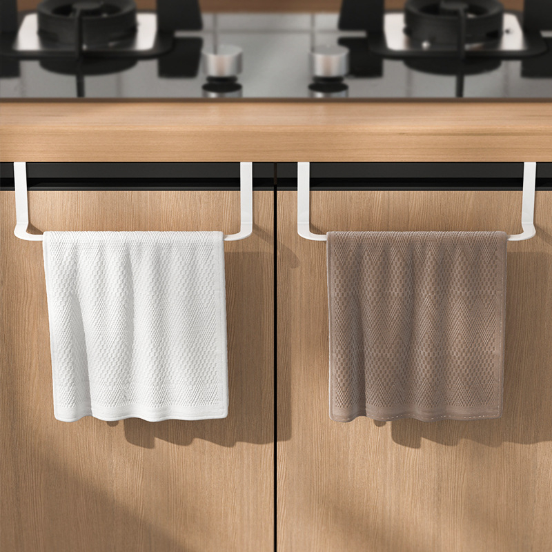 Držač ručnika za kuhinjska vrata ormarića, bez bušenja, od karbonskog čelika, jednostavan i moderan stil, 1 sloj skladištenja