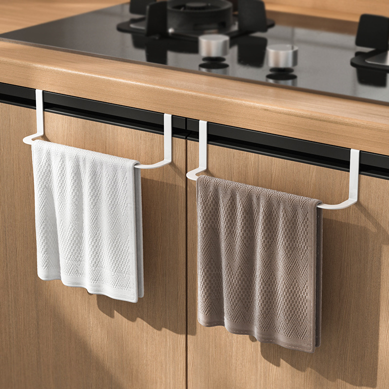 Držač ručnika za kuhinjska vrata ormarića, bez bušenja, od karbonskog čelika, jednostavan i moderan stil, 1 sloj skladištenja