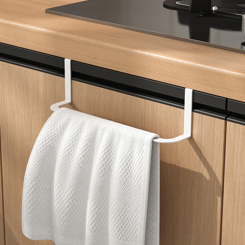 Držač ručnika za kuhinjska vrata ormarića, bez bušenja, od karbonskog čelika, jednostavan i moderan stil, 1 sloj skladištenja