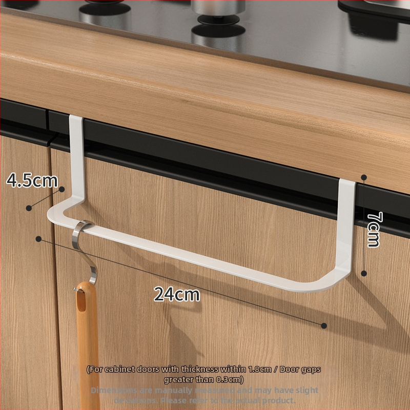 Držač ručnika za kuhinjska vrata ormarića, bez bušenja, od karbonskog čelika, jednostavan i moderan stil, 1 sloj skladištenja