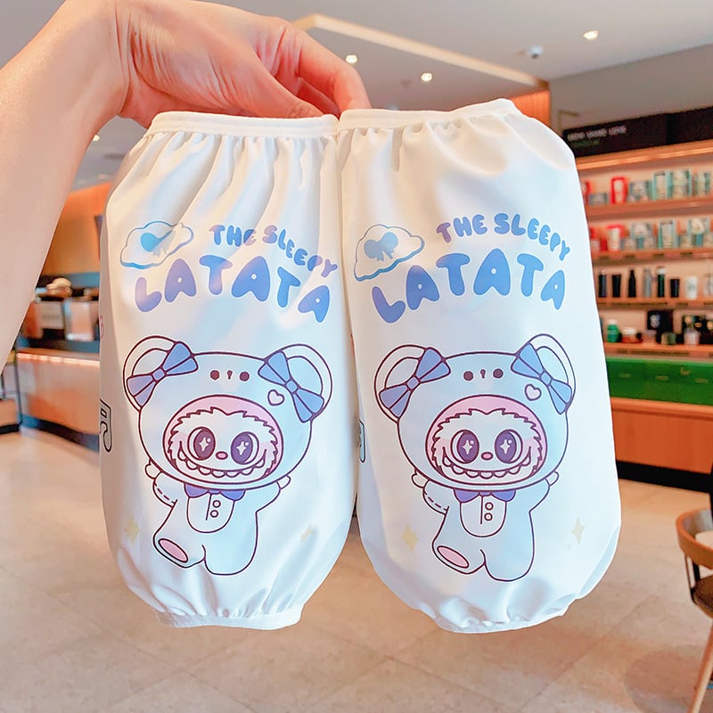 Vaikų rankovinių apsaugų komplektas su karikatūriniu raštu - anti-fouling audinys, unisex, 1–13 metų, tinkama žiemai, pavasariui ir rudeniui.