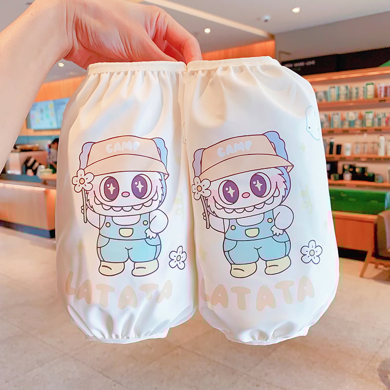 Vaikų rankovinių apsaugų komplektas su karikatūriniu raštu - anti-fouling audinys, unisex, 1–13 metų, tinkama žiemai, pavasariui ir rudeniui.