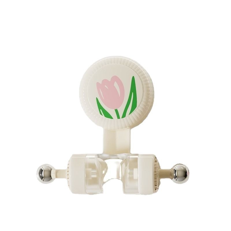 Suport de duș montat pe perete din ABS, cu ventuză în formă de lalea, bază reglabilă, fără găuri