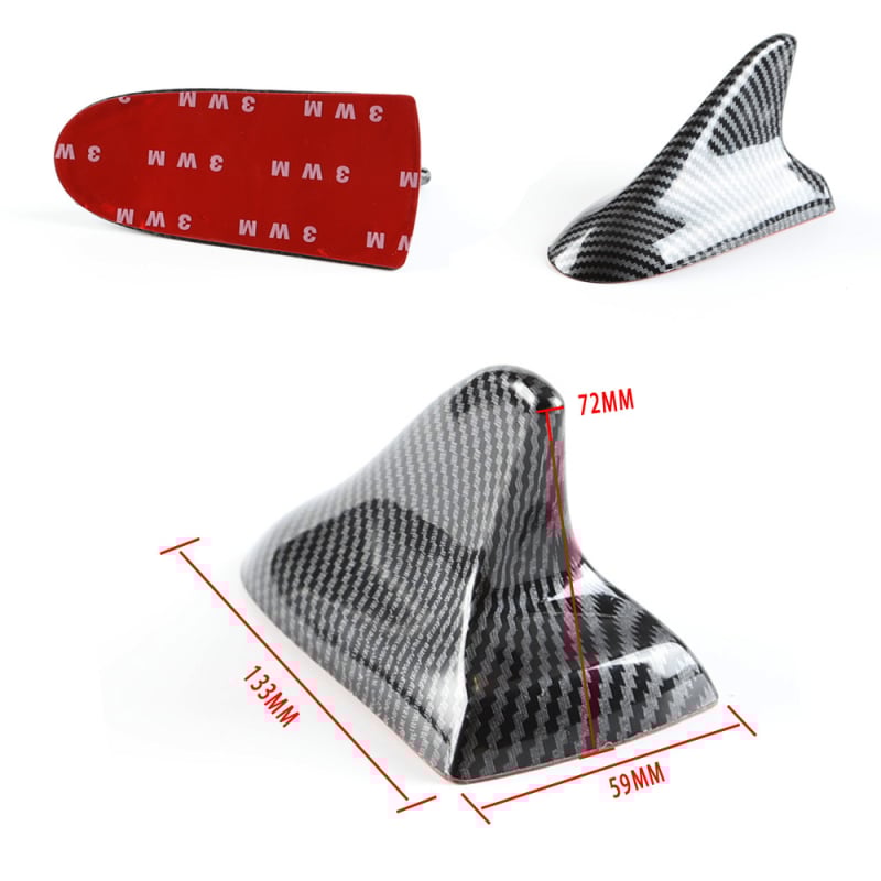 Antena radio auto cu textură de carbon, design în formă de fin de rechin, montaj cu pastă, compatibilitate universală