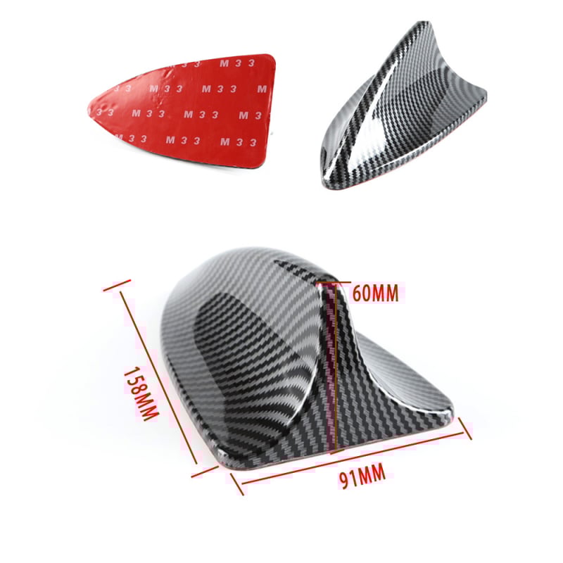 Antena radio auto cu textură de carbon, design în formă de fin de rechin, montaj cu pastă, compatibilitate universală