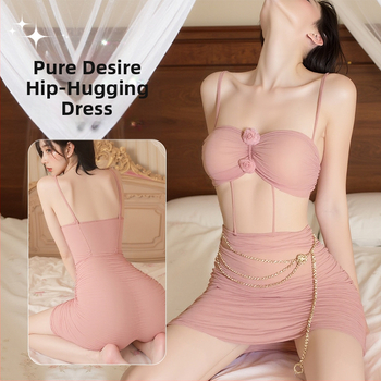 Seksi naktinė su tinkliniu audiniu ir dirželiais, permatomas poliesteris, plonas audinys, pagrindinis audinys 90–95% poliesterio, Prekės Nr. 5006, Išleidimas Žiemą 2025