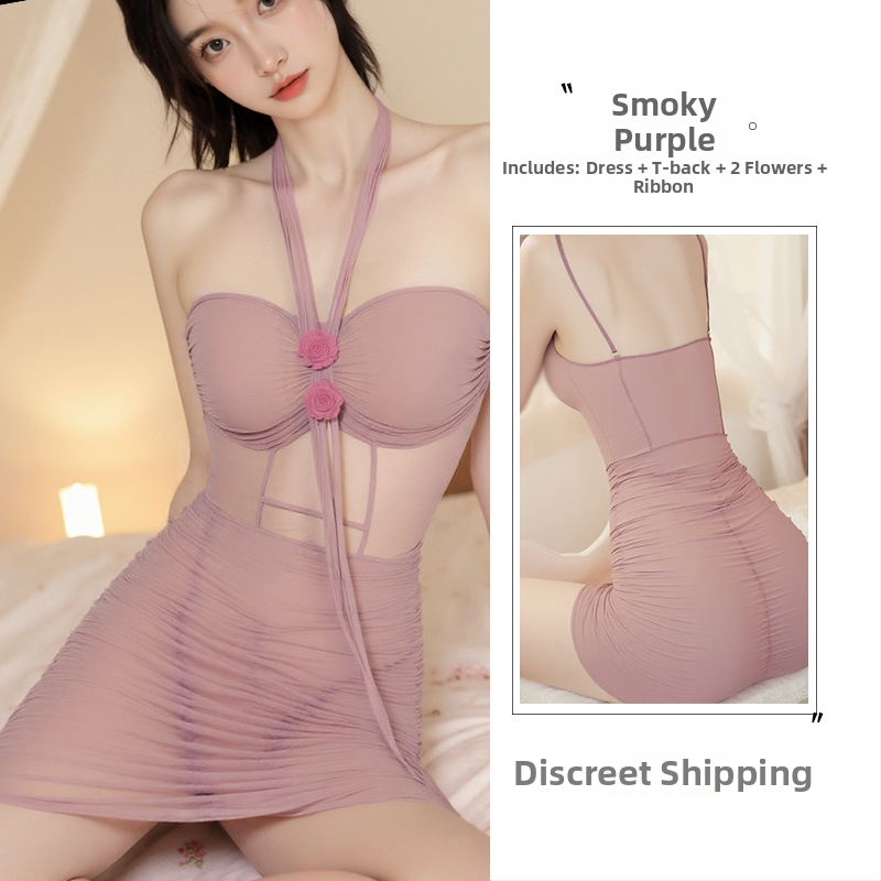 Seksi naktinė su tinkliniu audiniu ir dirželiais, permatomas poliesteris, plonas audinys, pagrindinis audinys 90–95% poliesterio, Prekės Nr. 5006, Išleidimas Žiemą 2025