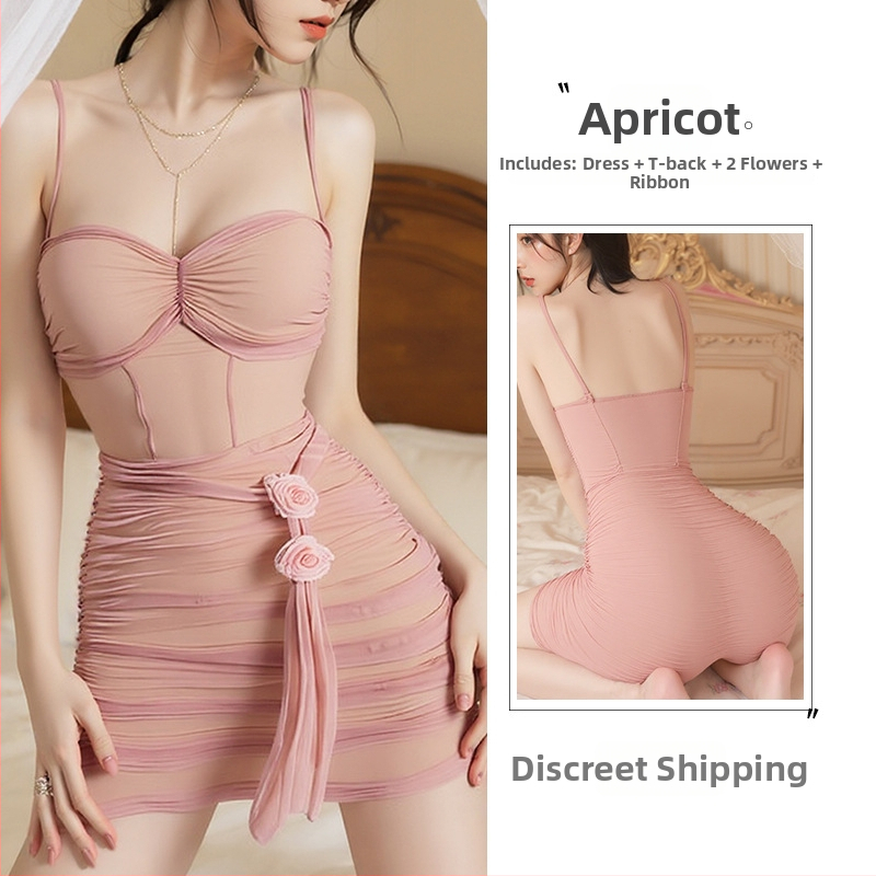 Seksi naktinė su tinkliniu audiniu ir dirželiais, permatomas poliesteris, plonas audinys, pagrindinis audinys 90–95% poliesterio, Prekės Nr. 5006, Išleidimas Žiemą 2025