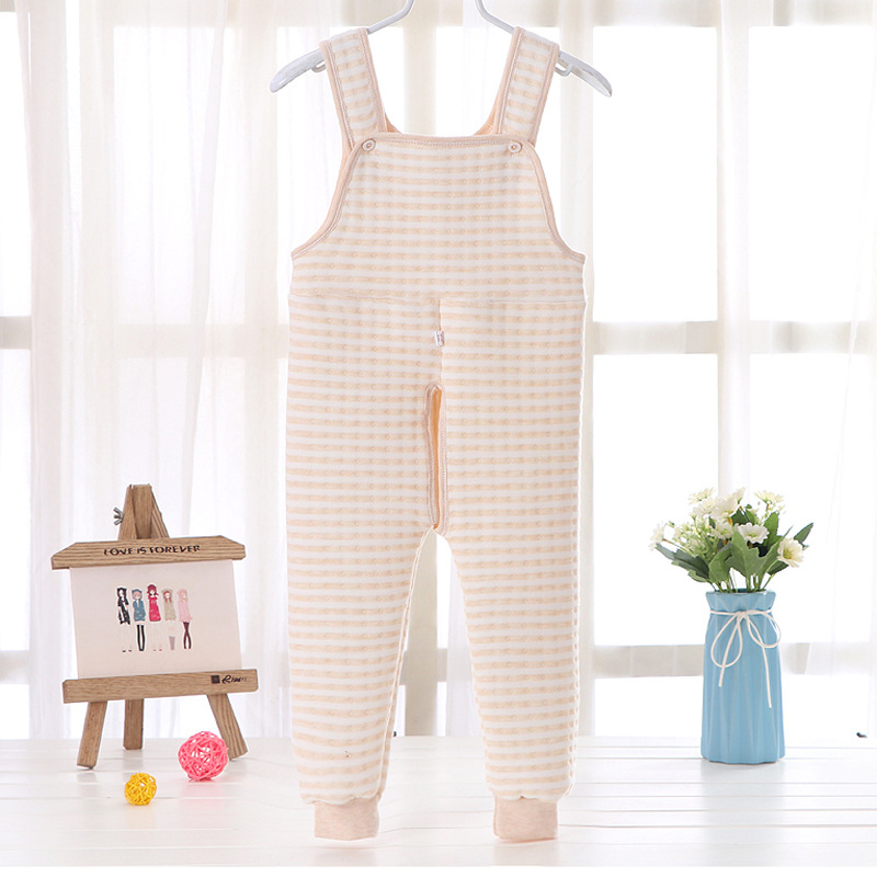 Βρεφικά παντελόνια πιτζάμα με quilted επένδυση φλίς, με άνοιγμα ανάμεσα στα πόδια, υψηλή μέση, φθινοπωρινό-χειμερινό, τριών στρώσεων ζεστασιά, 89.5% βαμβάκι