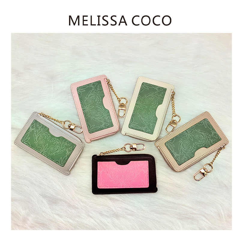 Novčanik za kartice i kovance s kontrastnim dizajnom boja, Melissa Coco PU, gradska jednostavnost, ultra lagan, 1 preklop