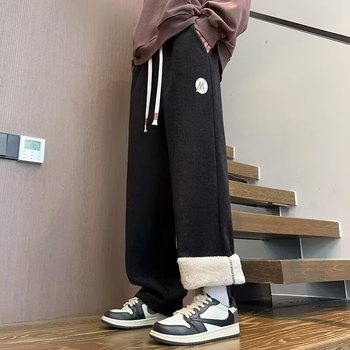 Noortes sportpüksid tüdrukutele, vaba lõikega sirge lõige, puuvill-spandex segu, elastne vöökoht, paks materjal (puuvill-spandex segu, elastne vöökoht, vaba lõige, paks materjal)