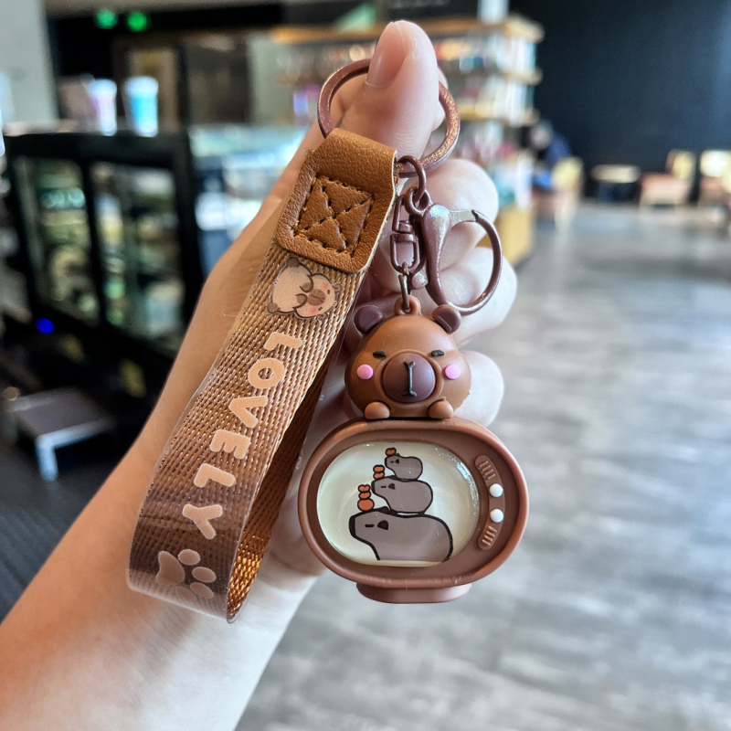 Kapibara Svijetleći Ključni Privjesak, Silikonski Privjesak s Karikaturom