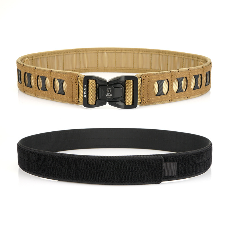 Curea tactică din nylon cu cataramă din aliaj, închidere cu cataramă, lățime groasă (>4 cm), finisaj placare electrolitică