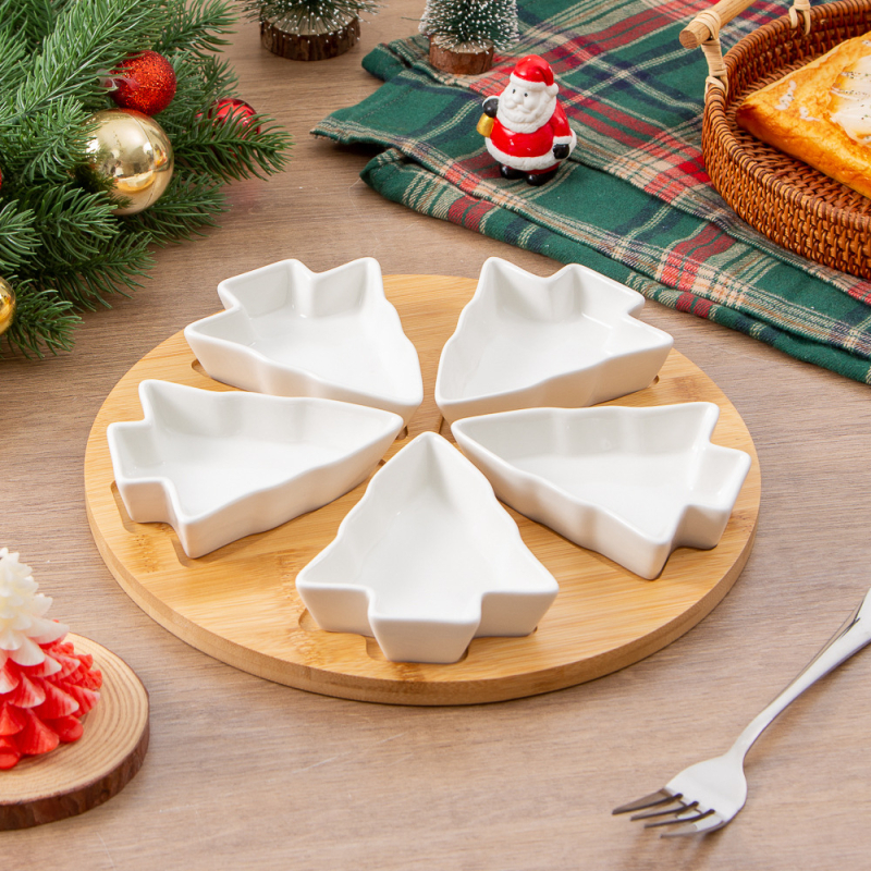 Porcelanski dijeljeni tanjur, skandinavskog stila, nepravilnog oblika, pogodan za mikrovalnu pećnicu