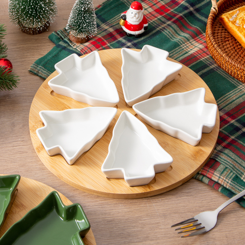 Porcelanski dijeljeni tanjur, skandinavskog stila, nepravilnog oblika, pogodan za mikrovalnu pećnicu