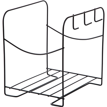 Dvoetažni metalni kupaonski stalak za umivaonik i papuče, samostojeći, moderan minimalistički japanski stil