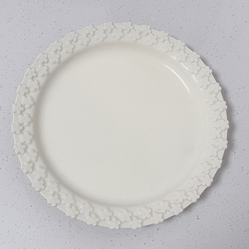 Francuski stil reljefna keramička ploča za večeru i desert, doručak i voćna salata, stolni servis (Keramika, nepravilan oblik, mikrovalna otporna, završna obrada pod glazurom, otisak logotipa)