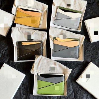 Držač kartica s geometrijskim blokovima boja – ultra tanak, krajobrazni uzorak, podstava od kože, prozračan, vodootporan, unisex, materijal 44660