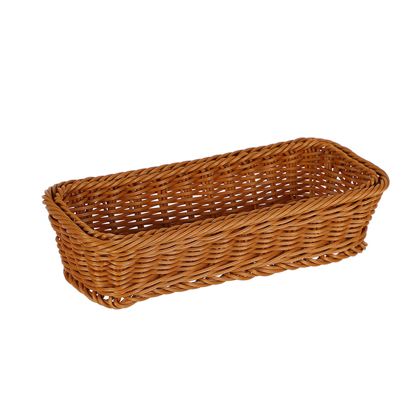 Pravokutna PP košara za skladištenje kuhinjskih potrepština, pastoralni stil, model Bread Slats, pakiranje 150