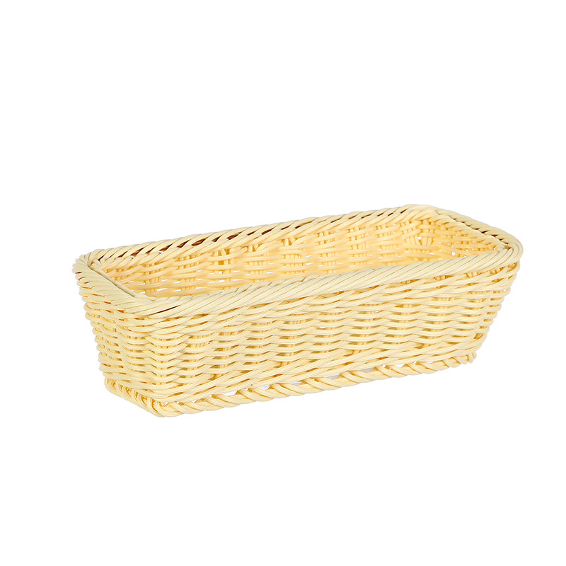 Pravokutna PP košara za skladištenje kuhinjskih potrepština, pastoralni stil, model Bread Slats, pakiranje 150