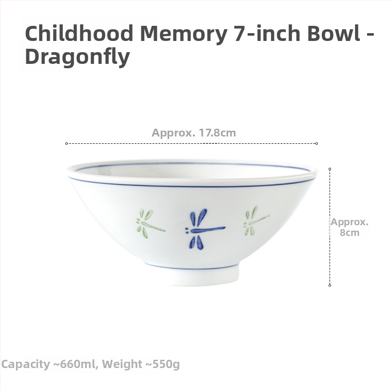 Porcelanska jušna zdjela Nishida Muyu, japanski stil, karikatura uzorak, pogodno za mikrovalnu pećnicu, otisnut logotip