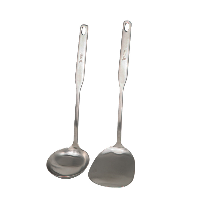 Σετ κουτάλα και σπάτουλα REVERE από ανοξείδωτο ατσάλι – 304 ανοξείδωτο ατσάλι, μοντέρνος μινιμαλιστικός σχεδιασμός, αντοχή σε υψηλές θερμοκρασίες, συμβατό με μη κολλητικά τηγάνια