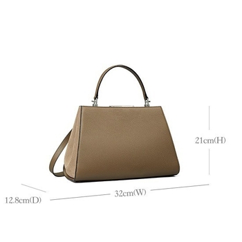 Geantă tote din piele naturală de bovine, cu curea de umăr - formă orizontală pătrată, închidere magnetică, buzunar interior cu fermoar, buzunar pentru telefon, buzunar pentru ID