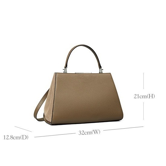 Geantă tote din piele naturală de bovine, cu curea de umăr - formă orizontală pătrată, închidere magnetică, buzunar interior cu fermoar, buzunar pentru telefon, buzunar pentru ID