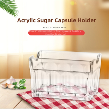 Skaidrs akrila taisnstūrveida cukura paciņu un tējas maisiņu turētājs, zobu bakstāmo kociņu un vizītkartes turētājs, PMMA, Kinder, pirmās klases kvalitāte, mūsdienīgs stils.